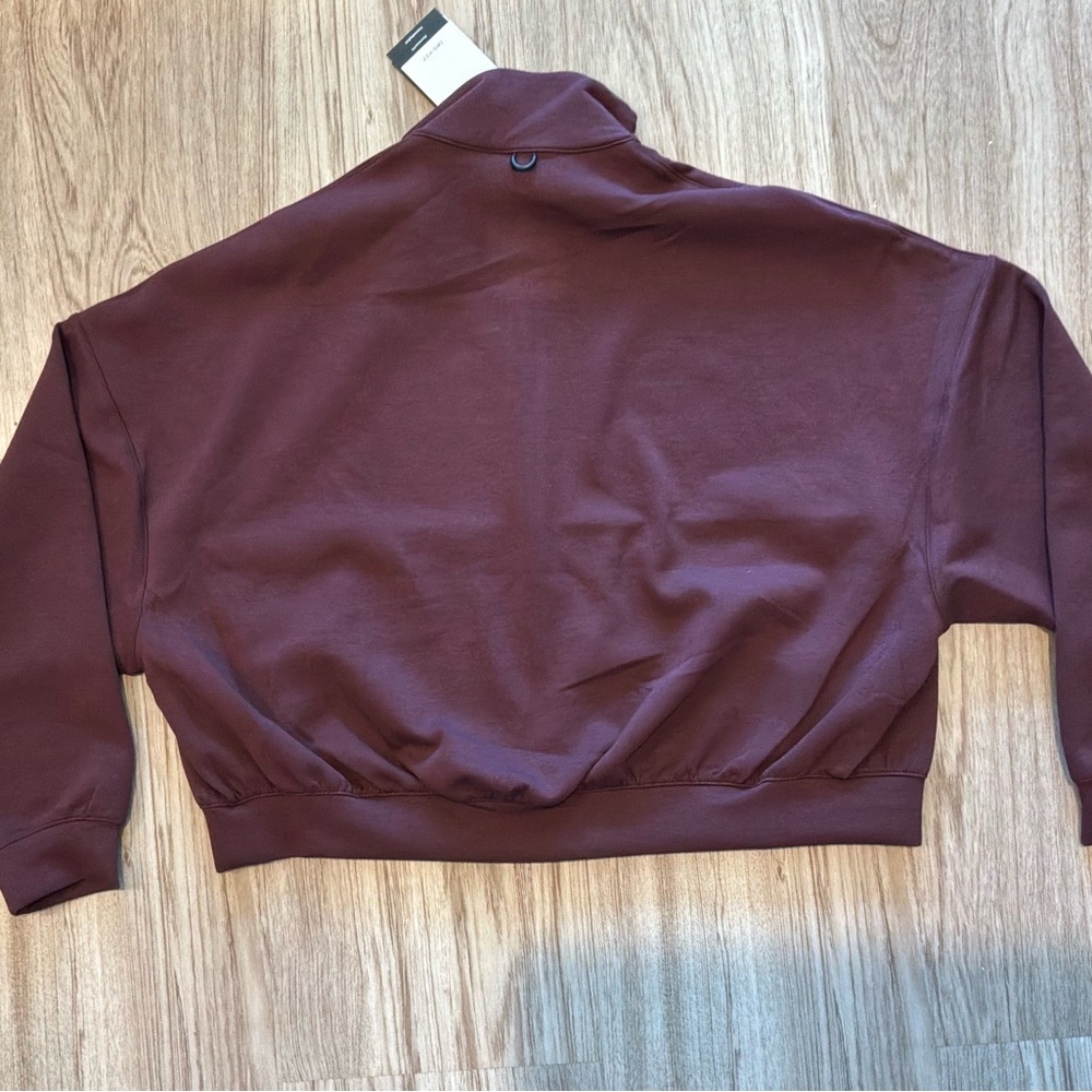 Nike 24.7 Dri-FIT Oversized Cropped 1/4 Zip Pullover Burgundy M - Picture 8 of 10